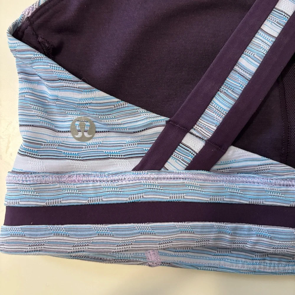 Lululemon Rack Pack Sports Bra Wave Twist Lilac Caspian Blue / Deep Zinfandel - Picture 10 of 12